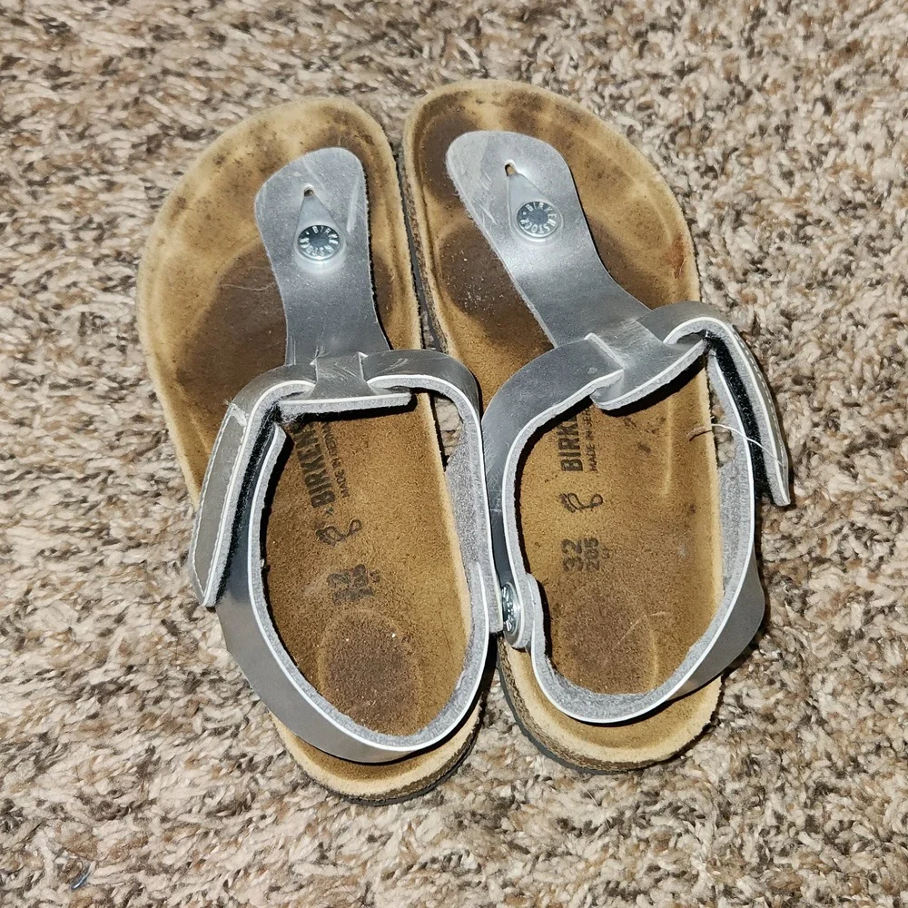 Birkenstock Papillio silver platform sandals 32